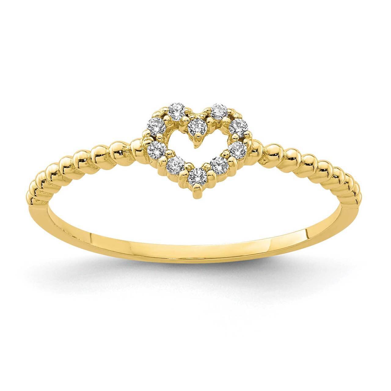 Heart CZ Diamond Ring 10k Gold 10YC403, MPN: 10YC403, 191101905377