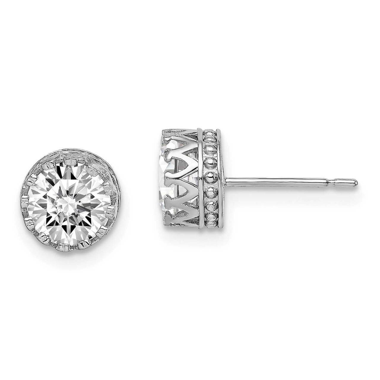 White Gold 7mm Polished CZ Diamond Earrings 10k Gold 10YC404W, MPN: 10YC404W, 883957950990