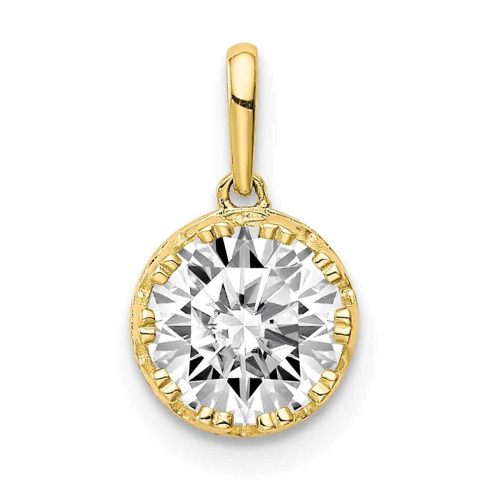 Polished CZ Diamond Pendant 10k Gold 10YC414, MPN: 10YC414, 883957328058