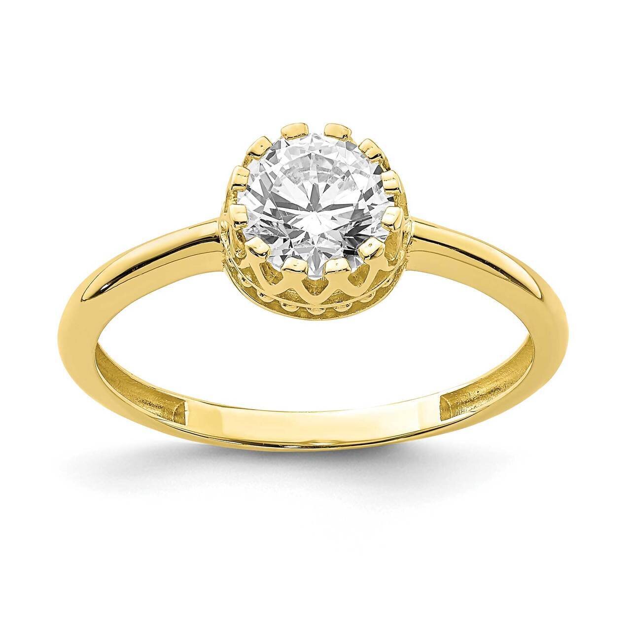 Polished CZ Diamond Ring 10k Gold 10YC417, MPN: 10YC417, 883957781099
