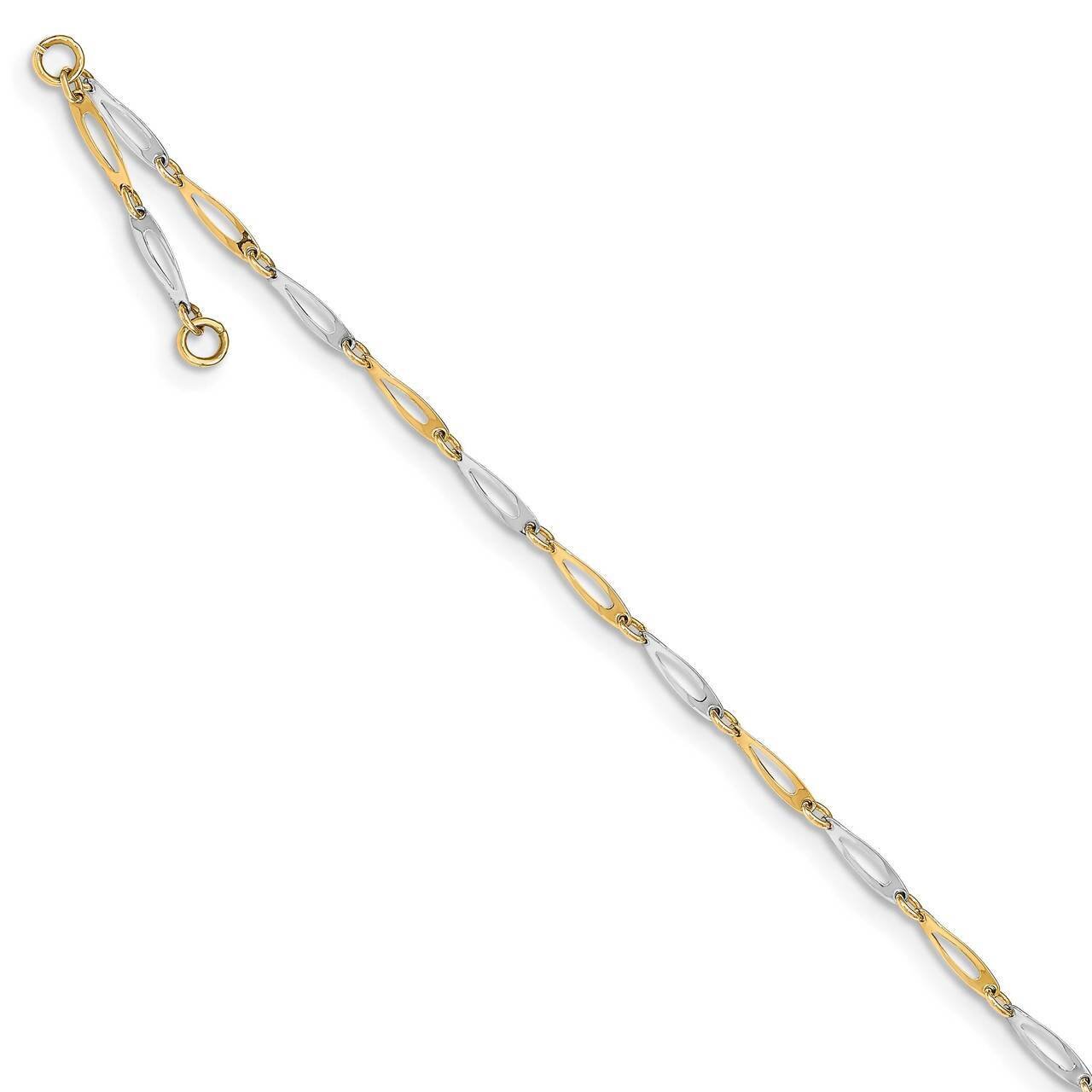 Link Anklet 14k Two-tone Gold Polished ANK298-10