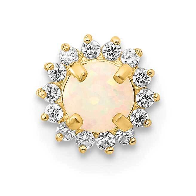 Synthetic Opal Screw-Back Cartilage Body Jewelry 14k Gold CZ Diamond BD153, MPN: BD153, 883957940311