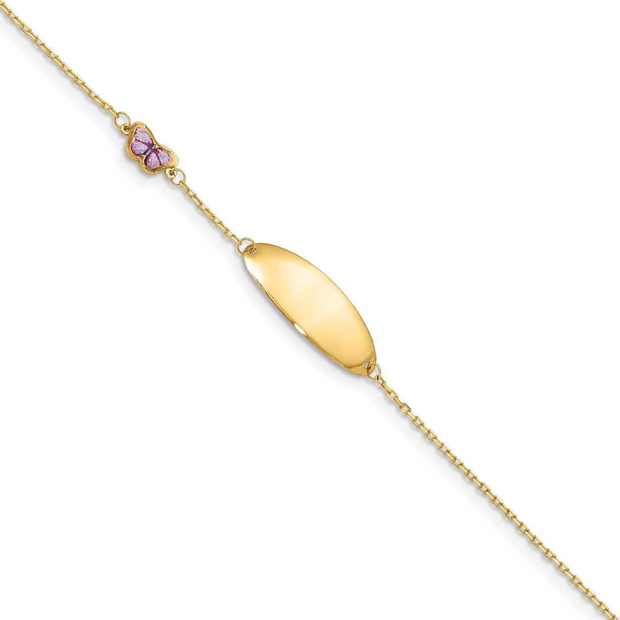 Enamel Butterfly Plate with .5 Inch Extender Bracelet 14k Gold BID106-5.5, MPN: BID106-5.5, 1911019…