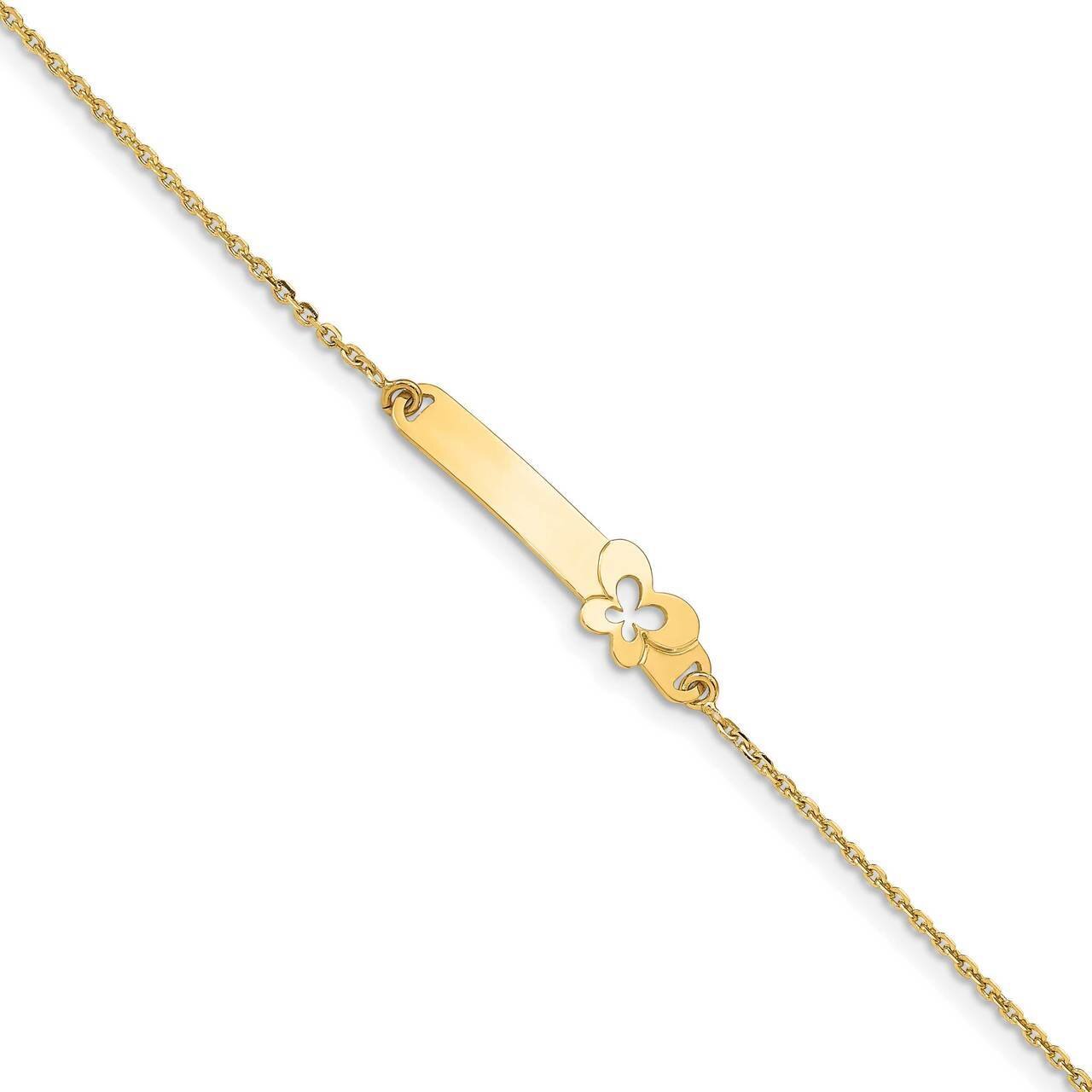 Flower with 1 inch extender Children&#39;s ID Bracelet 14k Gold Polished  BID111-5.5, MPN: BID111-5.5, …