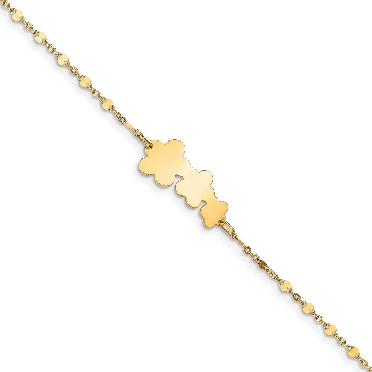 Flowers with 1 inch extender Children&#39;s Bracelet 14k Gold Polished  BID113-5.5, MPN: BID113-5.5, 19…
