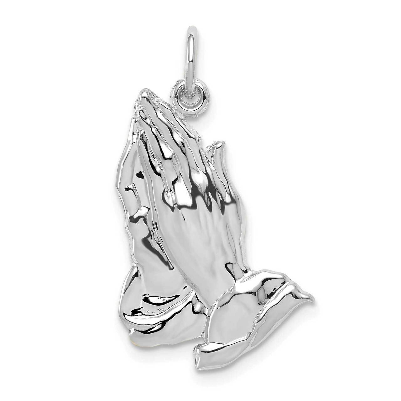 Praying Hands Pendant 14k White Gold C1305W