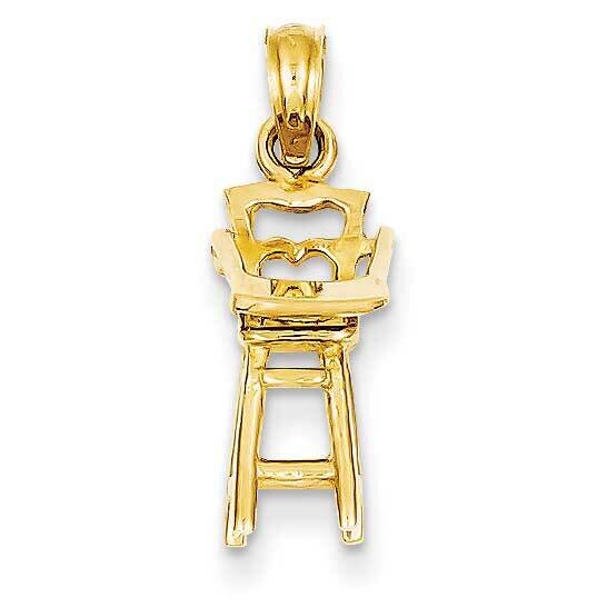 Baby Highchair Charm 14k Gold C2826