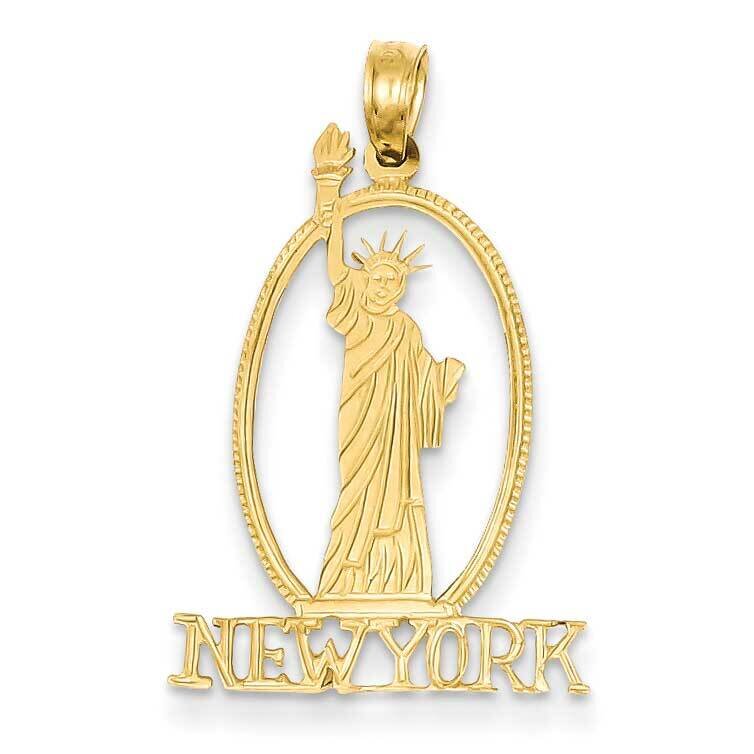 Cut-out New York with Statue of Liberty Pendant 14k Gold C3073, MPN: C3073, 637218029914