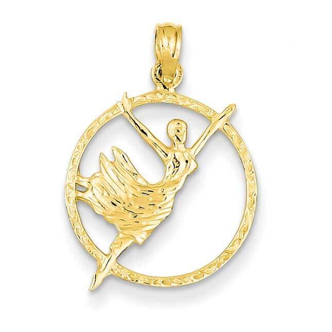 Dancer in Circle Frame Pendant 14k Gold C3133, MPN: C3133, 637218015146