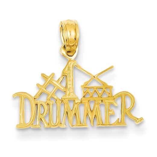 #1 Drummer Pendant 14k Gold C3137