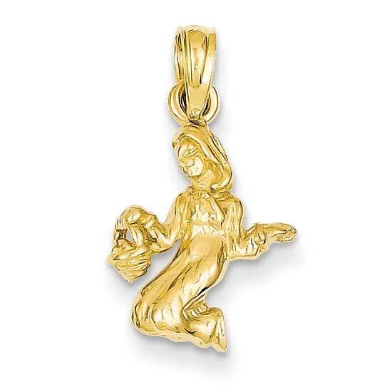 3-D Virgo Zodiac Pendant 14k Gold C3148