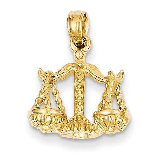 3-D Libra Zodiac Pendant 14k Gold C3149, MPN: C3149, 637218106264