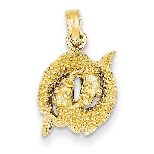 3-D Pisces Zodiac Pendant 14k Gold C3154, MPN: C3154, 637218106196