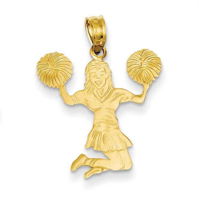 Cheerleader Jumping with Pom-Pom&#39;s Pendant 14k Gold C3556, MPN: C3556, 637218019557