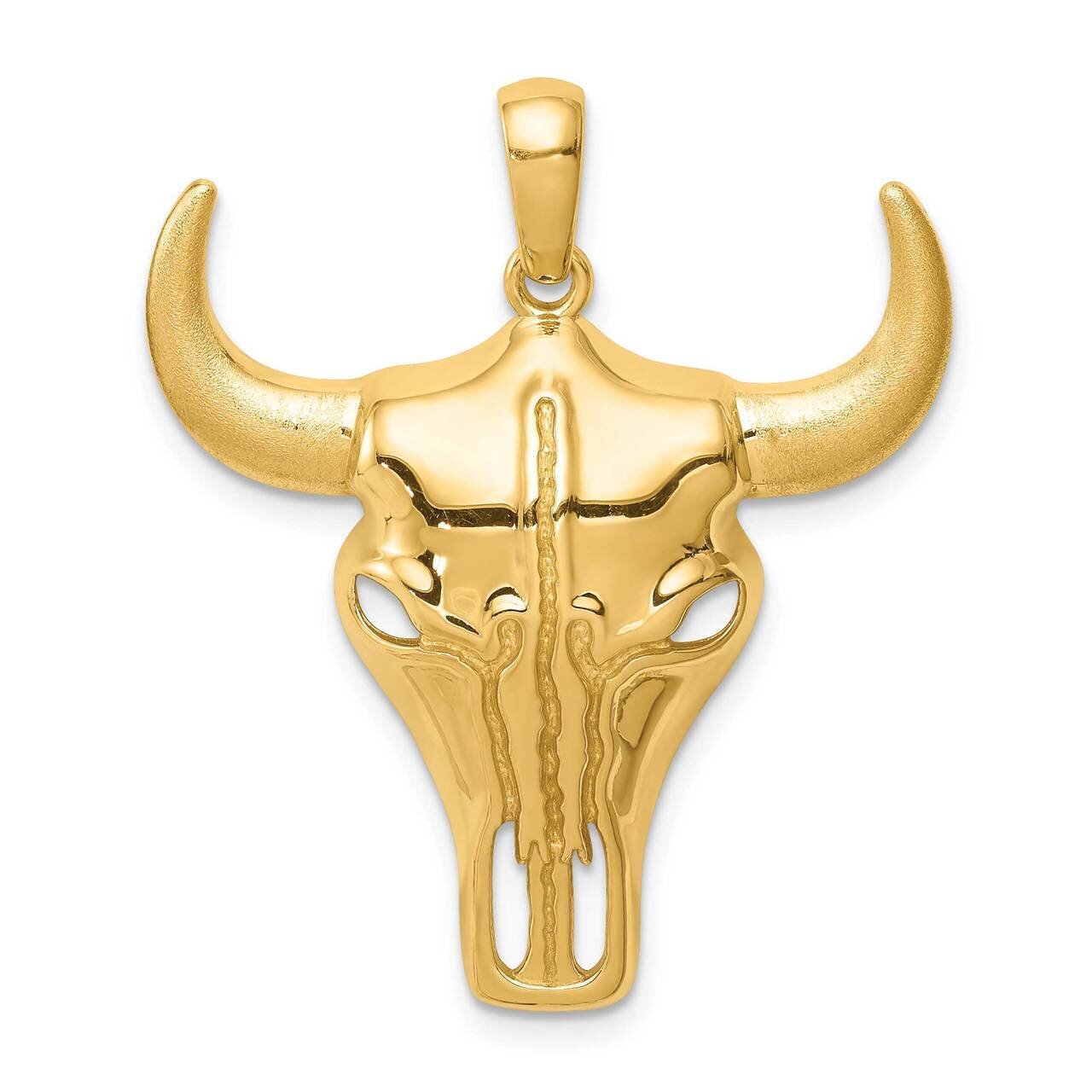 Steer Skull Pendant 14k Gold C4547