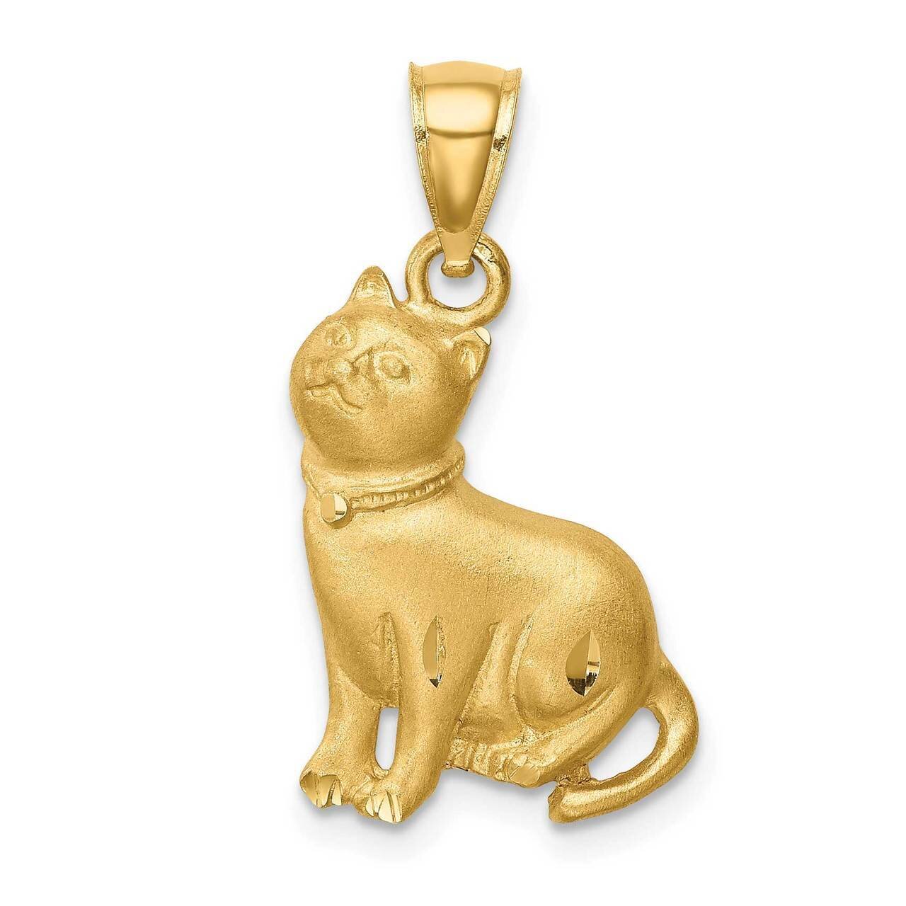 Cat Pendant 14k Gold Diamond-cut C4628, MPN: C4628, 883957736457
