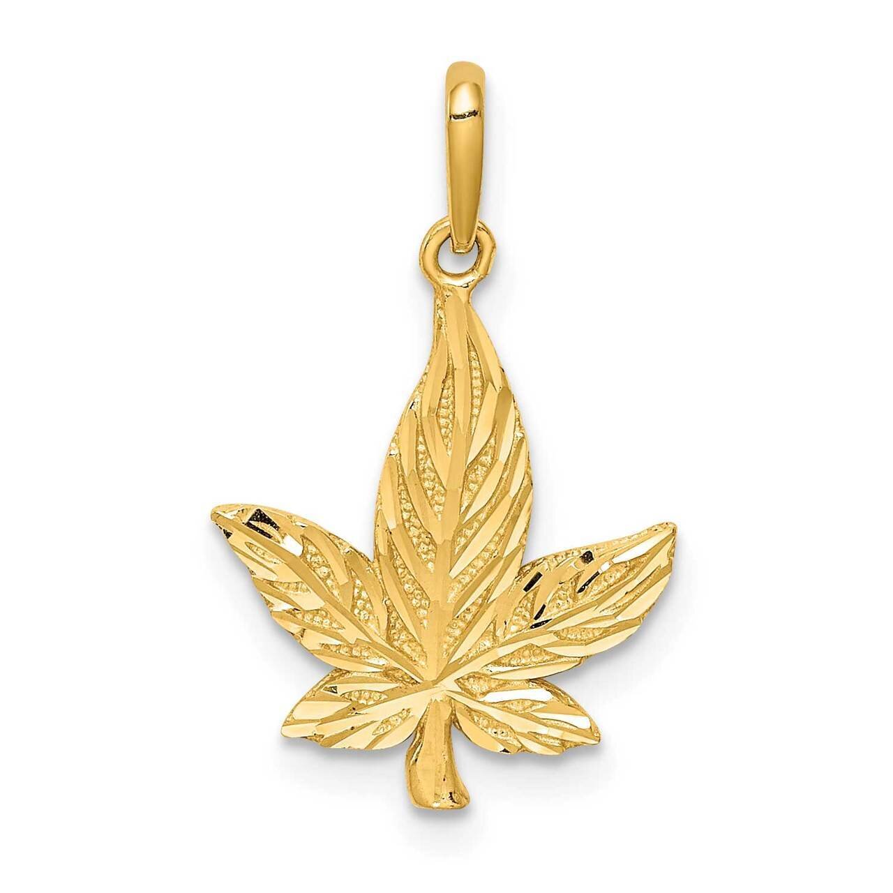 Leaf Pendant 14k Gold Diamond-cut C4645, MPN: C4645, 883957940328