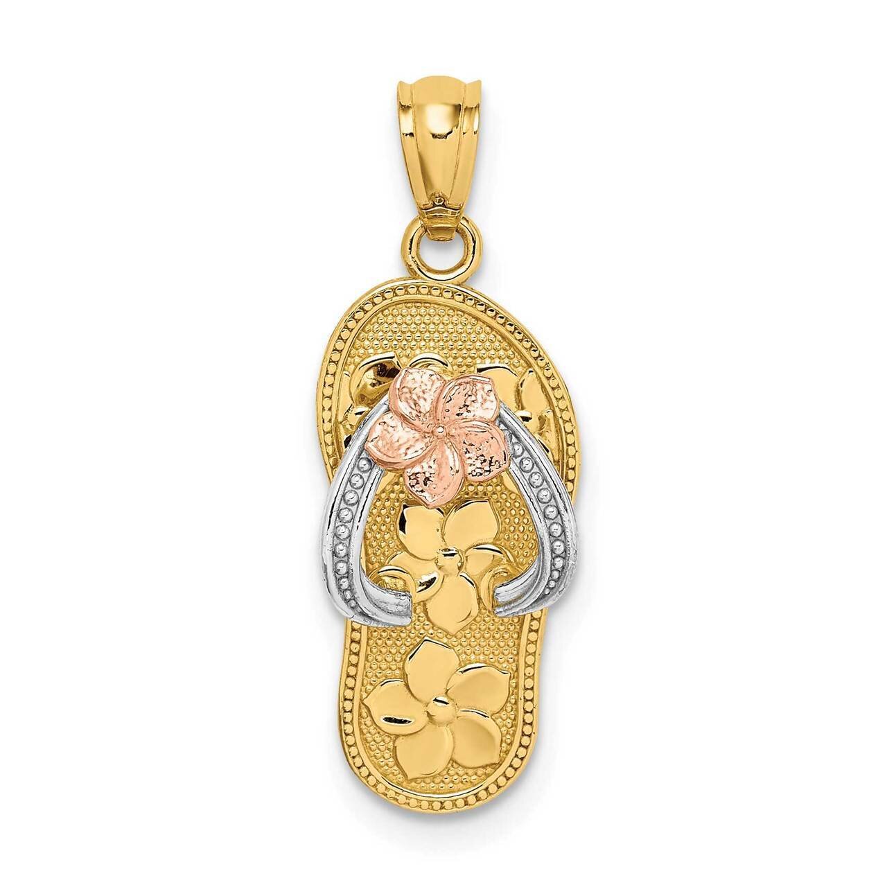 Plumeria Sandal Pendant 14k Tri-Color Gold C4683, MPN: C4683, 883957733234