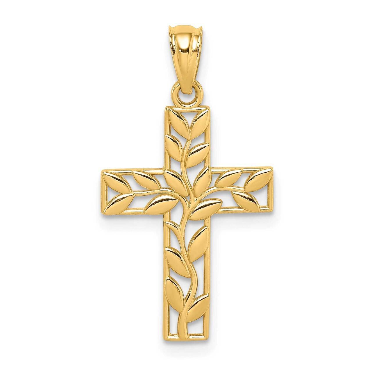 Leaf Cross Pendant 14k Gold C4690, MPN: C4690, 886774017853