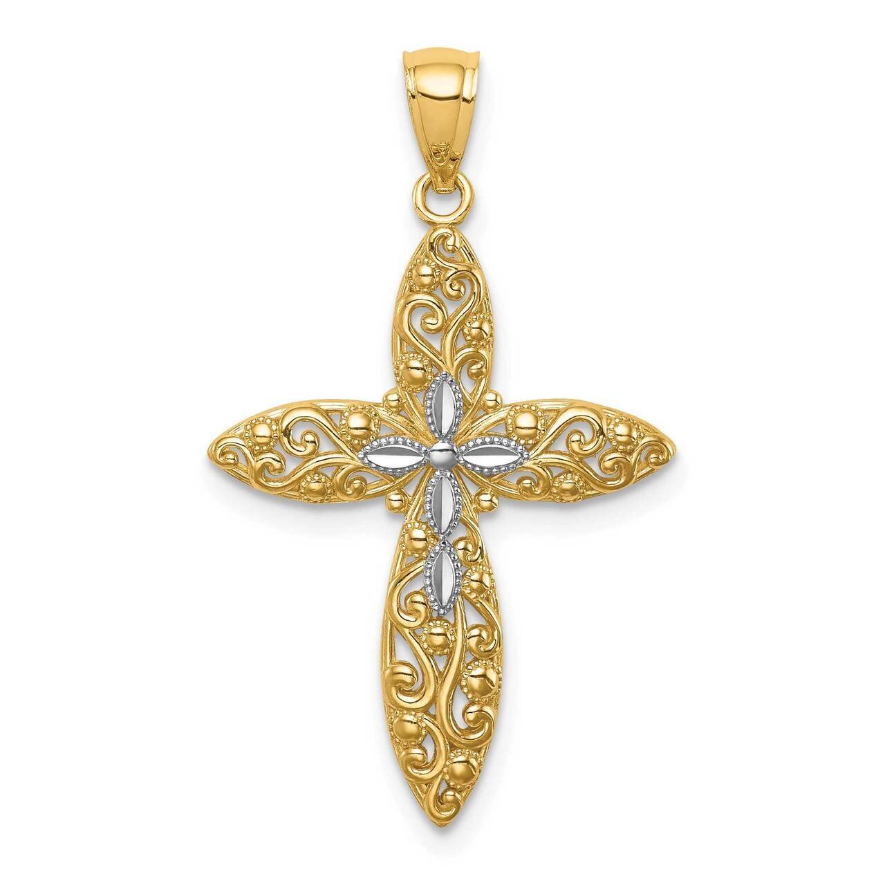 Diamond-cut Passion Cross Pendant 14k White Gold Rhodium C4693, MPN: C4693, 883957327518