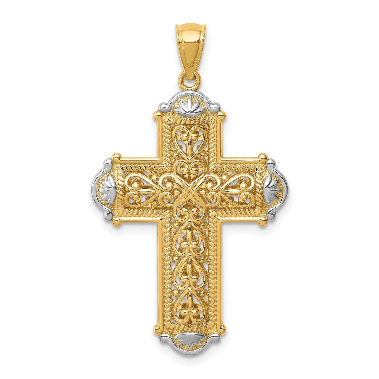 Diamond-cut Reversible Cross Pendant 14k White Gold Rhodium C4700, MPN: C4700, 883957845982