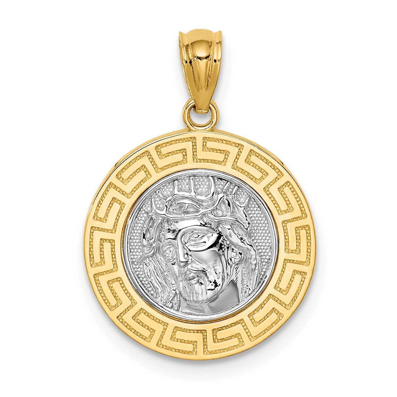 Jesus Medal 14k White Gold Rhodium C4710