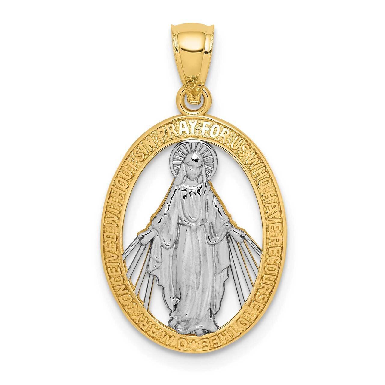 Polished Miraculous Metal Pendant 14k White Gold Rhodium C4712, MPN: C4712, 883957845999