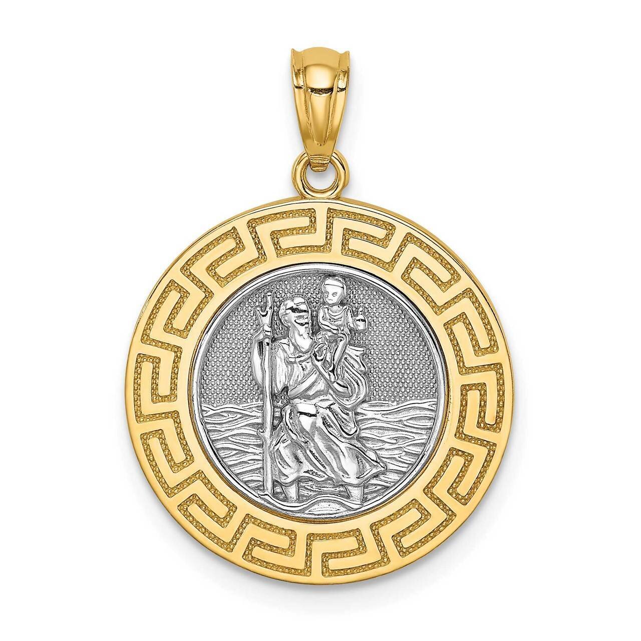 St. Christopher Medal 14k White Gold Rhodium C4715