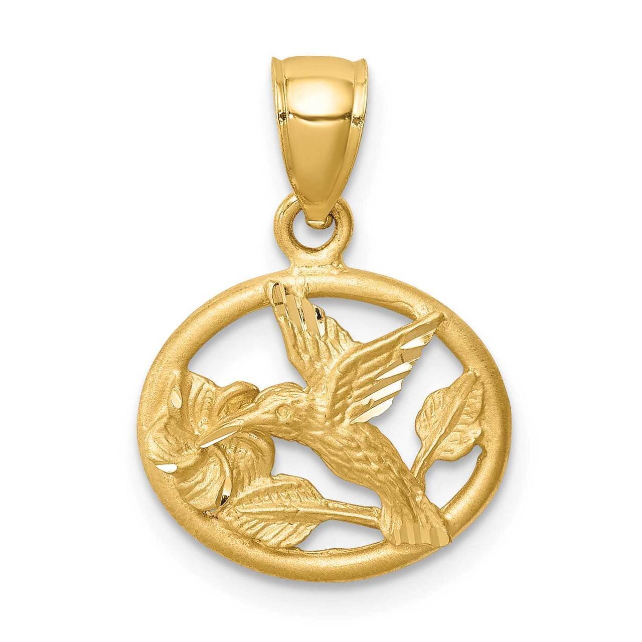 Brushed Hummingbird Pendant 14k Gold Diamond-cut C4720, MPN: C4720, 883957847283