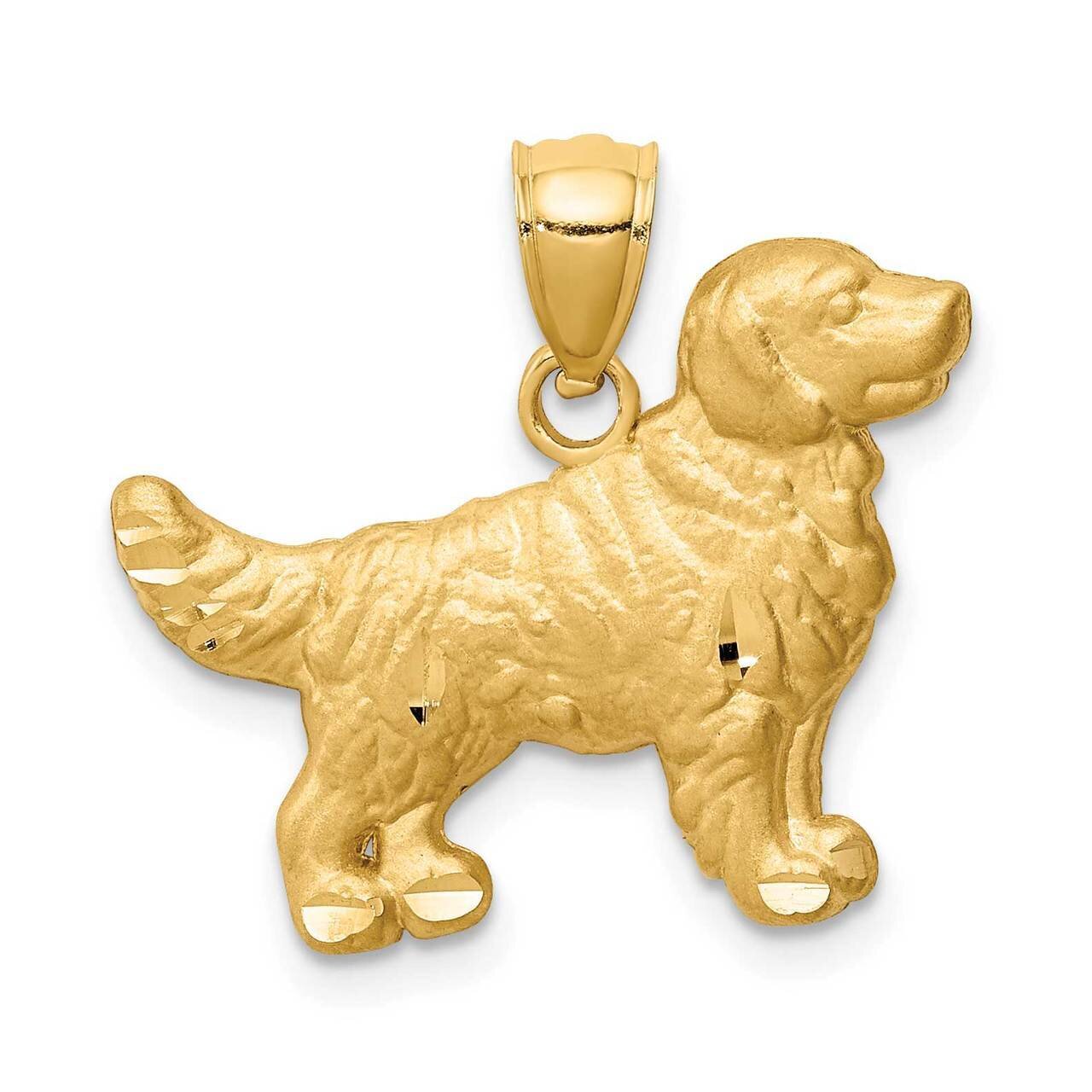 Golden Retriever Pendant 14k Gold Diamond-cut C4733, MPN: C4733, 883957893501