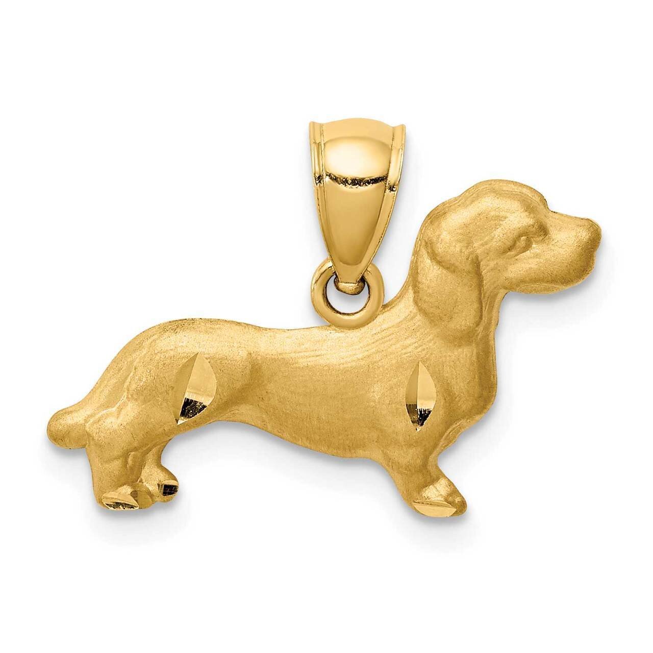 Dachshund Pendant 14k Gold Diamond-cut C4735, MPN: C4735, 883957893761