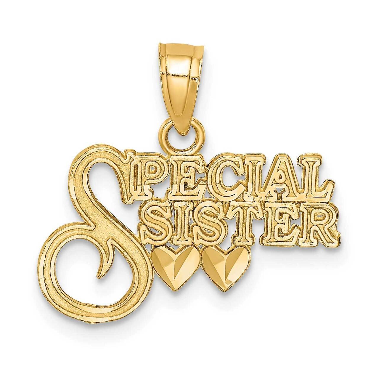 Special Sister Pendant 14k Gold Diamond-cut C4749, MPN: C4749,