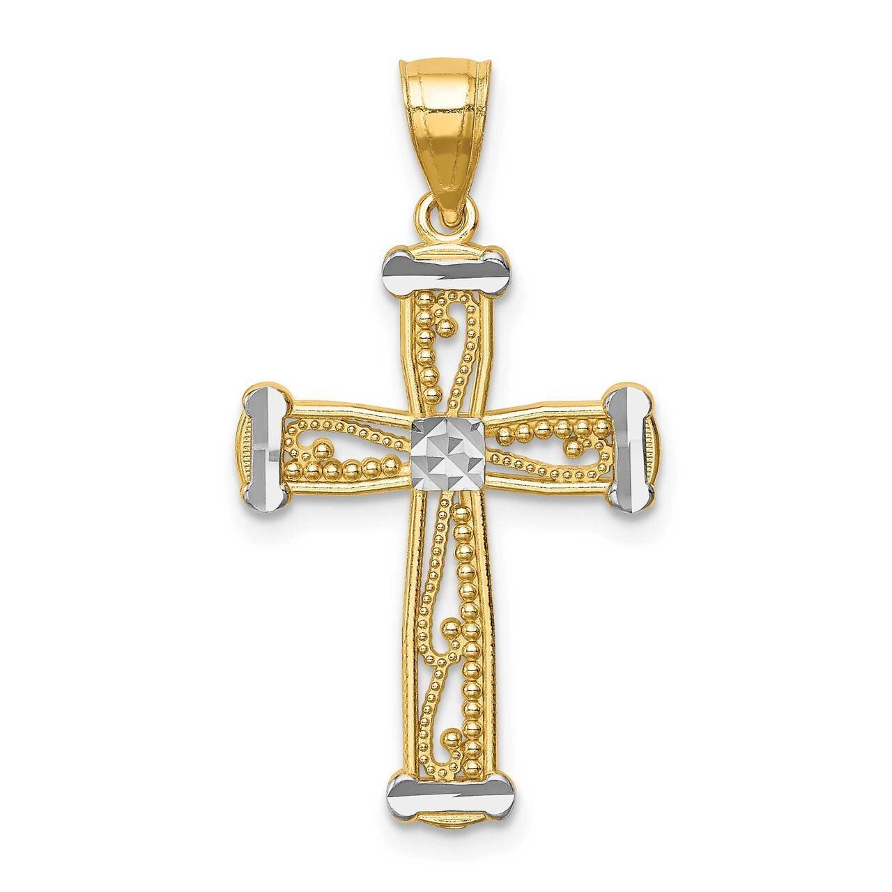 Cross Pendant 14k Gold Rhodium C4758, MPN: C4758,