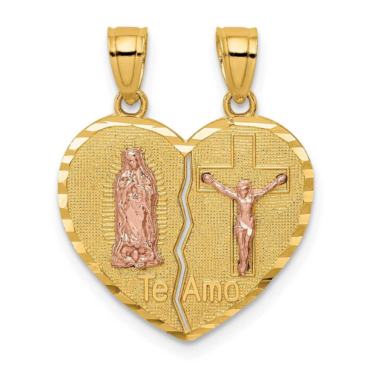 Reversible Lady of Guadalupe&amp;Crucifix Breakapart Pendant 14k Two-tone Gold C4780, MPN: C4780, 19690…