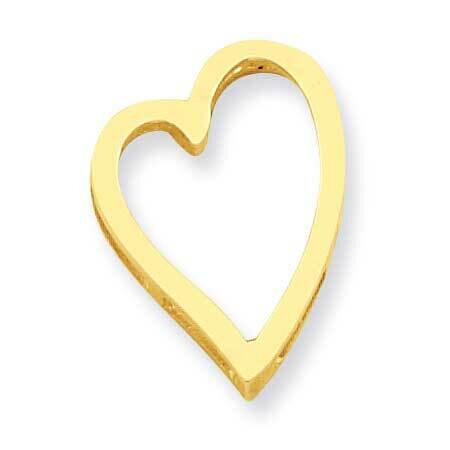 Cut-Out Floating Heart No Bail Pendant 14k Gold D3822