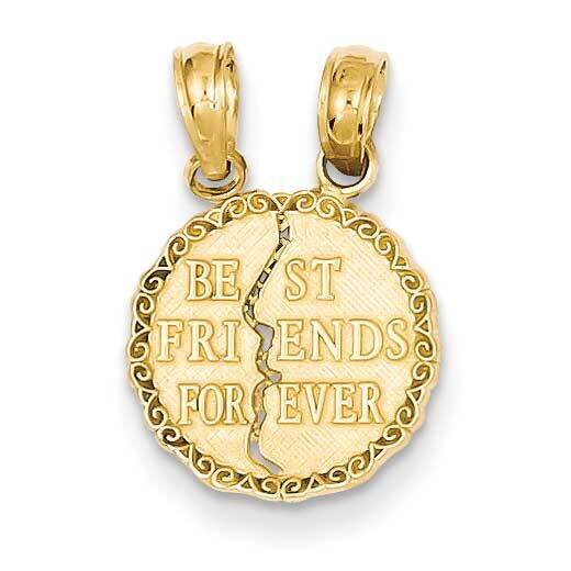 Best Friends Forever Break apart Pendant 14k Gold D3895