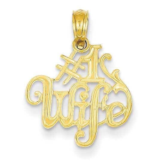 #1 Wife Pendant 14k Gold D3969, MPN: D3969, 637218038299