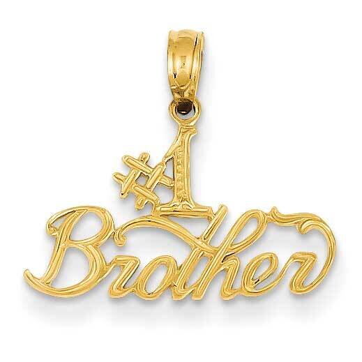 #1 Brother Pendant 14k Gold D3982