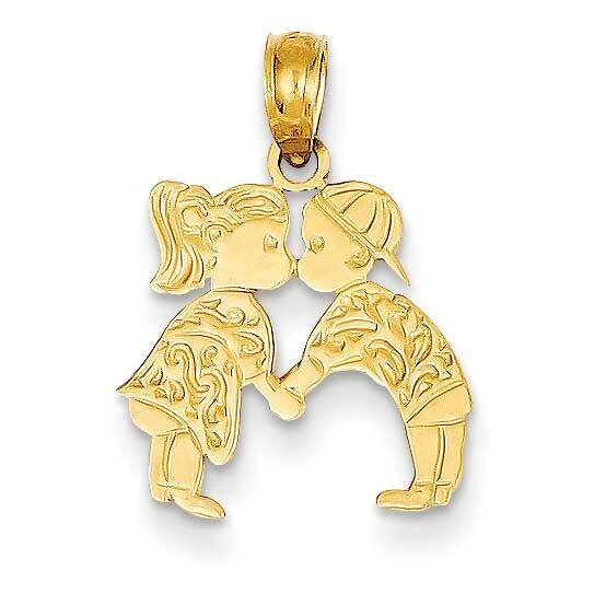 Kissing Boy and Girl Pendant 14k Gold D3995, MPN: D3995, 637218031108