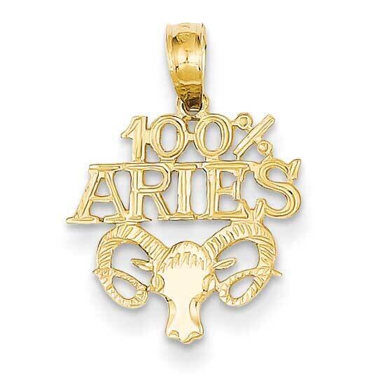 100% Aries Pendant 14k Gold D4054