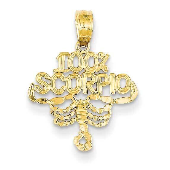 100% Scorpio Pendant 14k Gold D4061