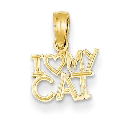 I Heart My Cat Pendant 14k Gold D4233