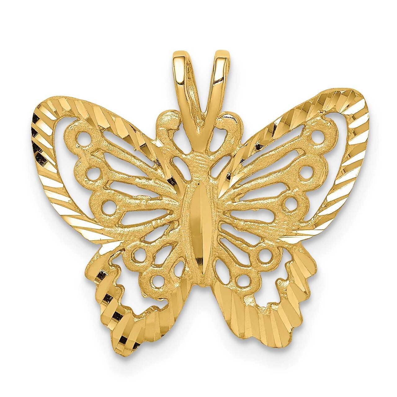 Butterfly Chain Slide 14k Gold Brushed & Diamond-cut D4470