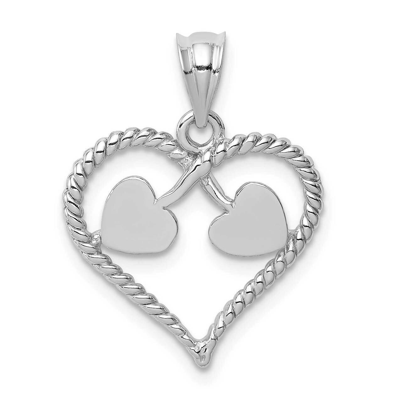 Twisted Heart Pendant 14k White Gold Polished D4565, MPN: D4565, 883957591841