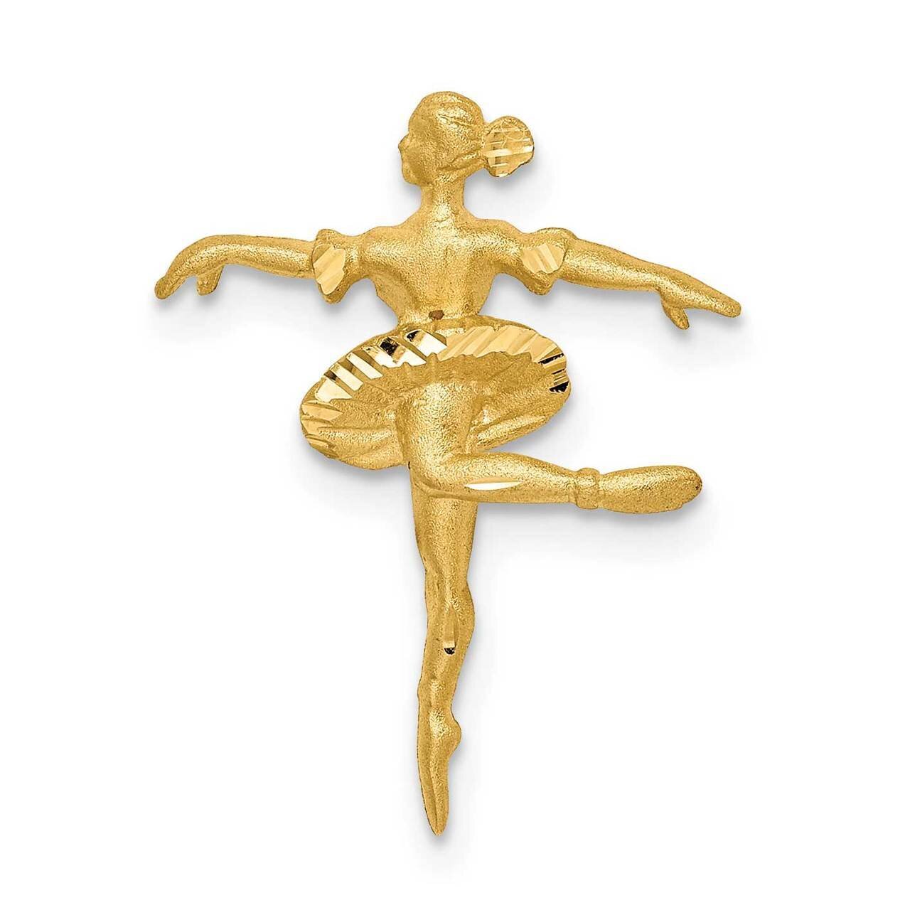 Mini Ballerina Chain Slide 14k Gold Brushed & Diamond-cut D4628
