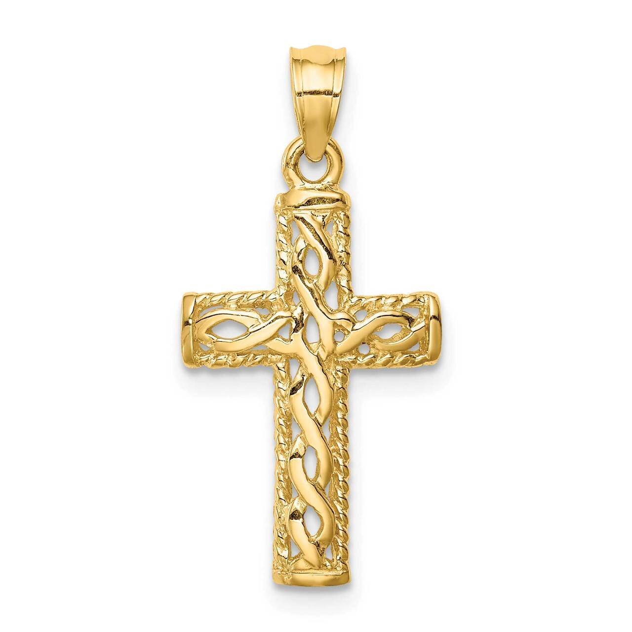 Braided Cross Pendant 14k Gold Polished  D4642, MPN: D4642, 883957964775