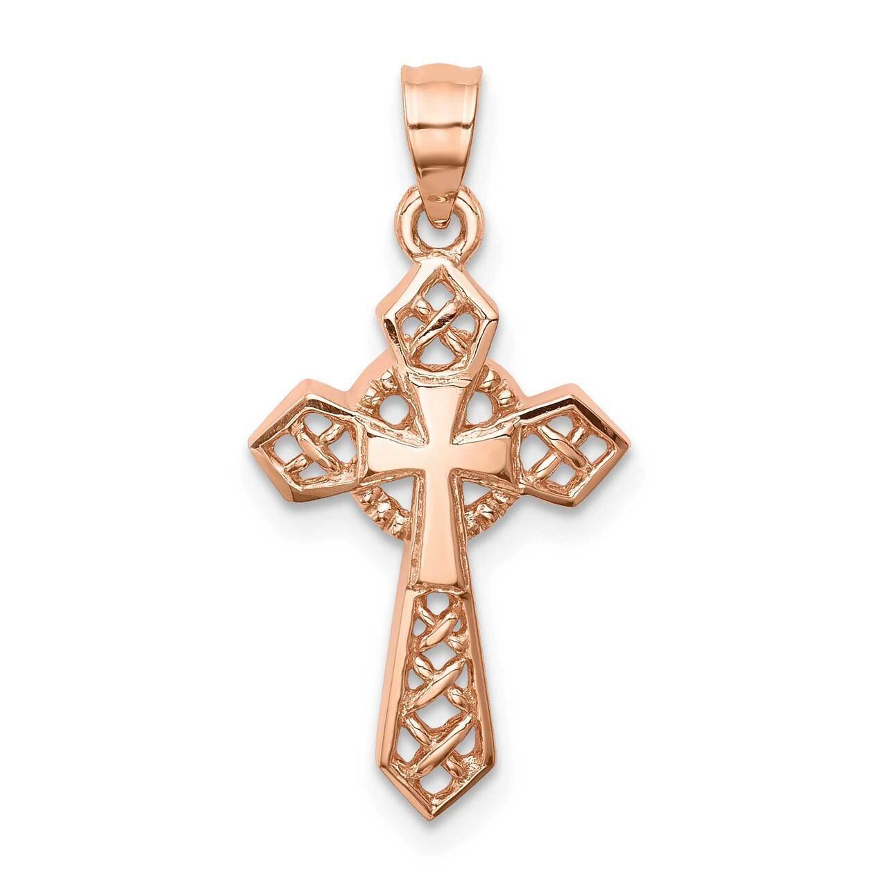 Cross Pendant 14K Rose Gold Polished D4654, MPN: D4654, 883957219998