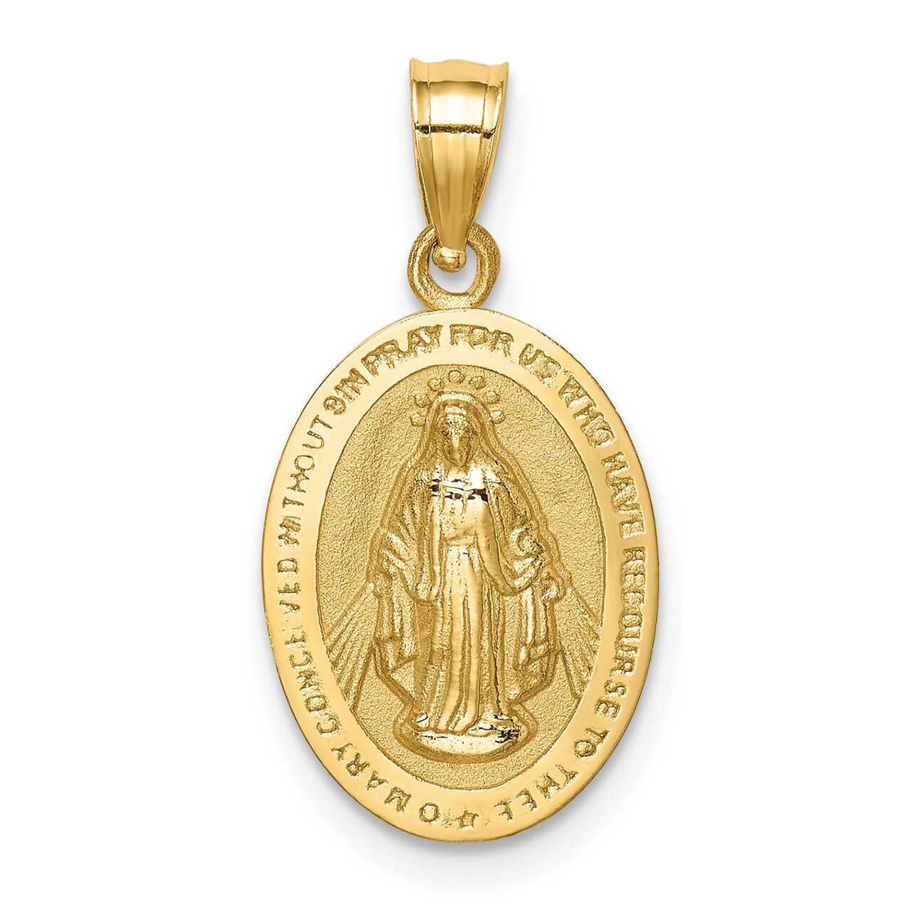 Virgin Mary Pendant 14k Gold Polished D4674