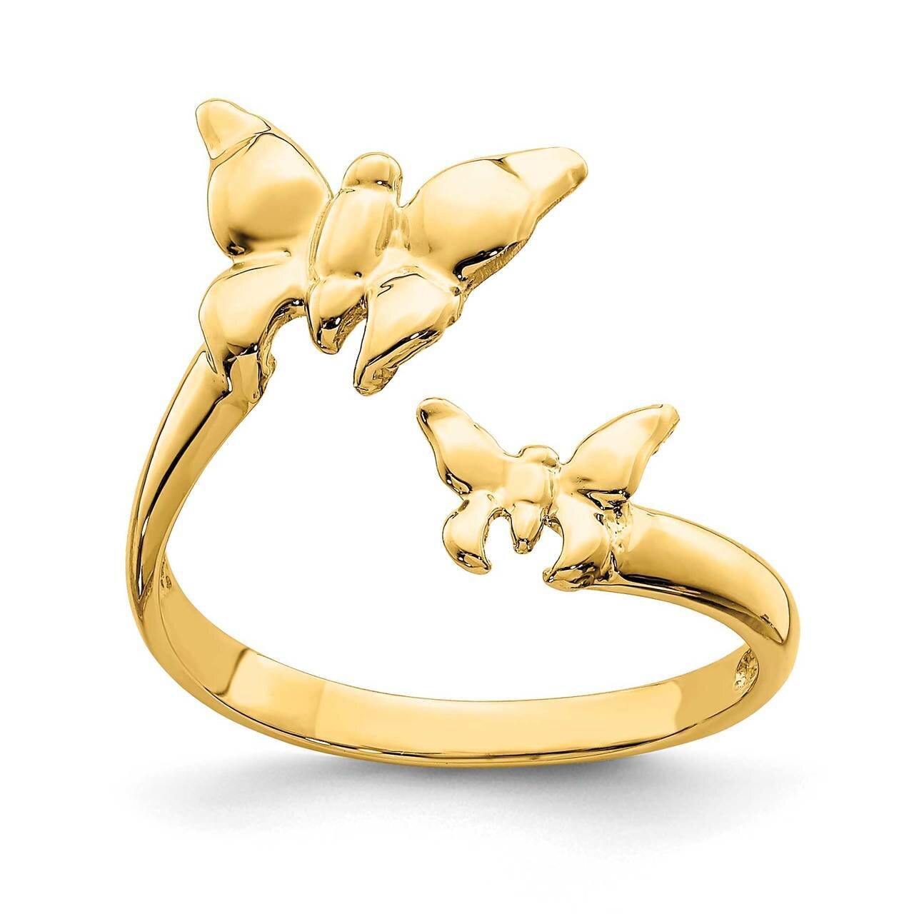 Butterfly Toe Ring 14k Gold Polished D4690