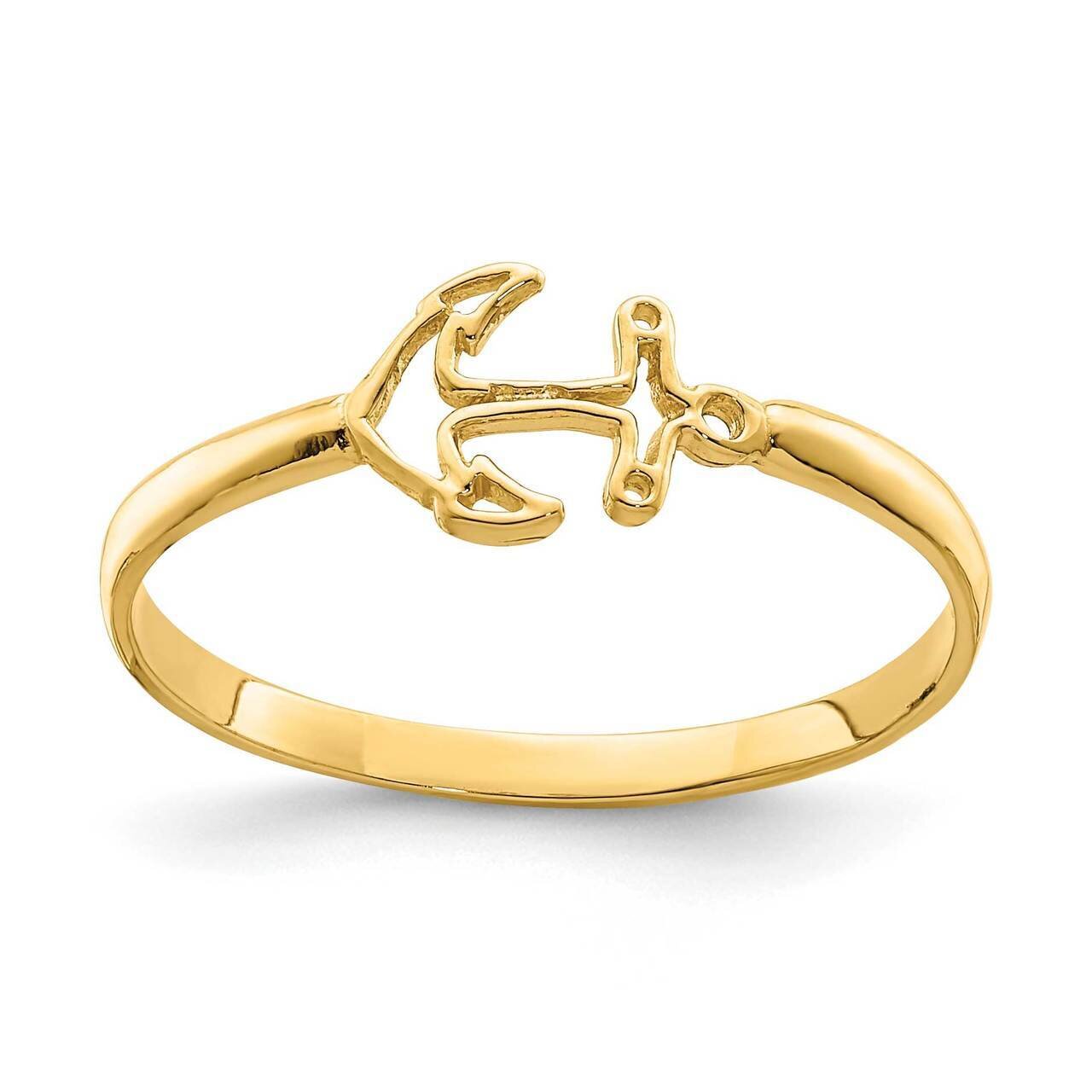Anchor Ring 14k Gold Polished D4723